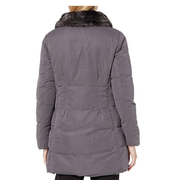 NWT Anne Klein Women's Soft Touch Down Puffer Jacket Size XS Smoke $180 7C069 - Picture 3 of 3